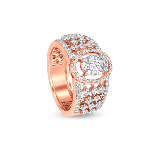 18k Rose Gold Diamond Wedding Ring