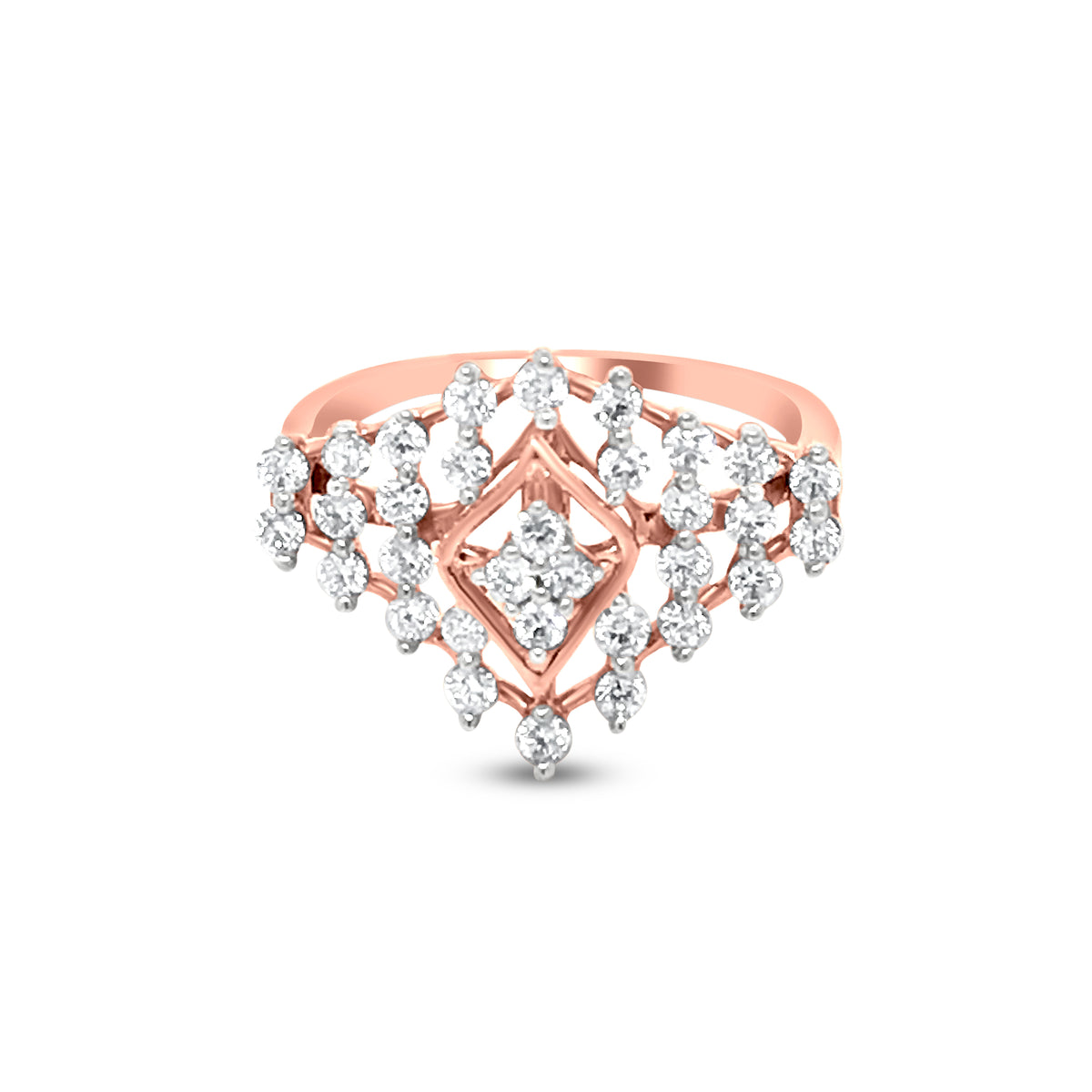 Fit for a Princess: 18k Rose Gold Princess Crown Ring with Unique Diamond For Your Princess
