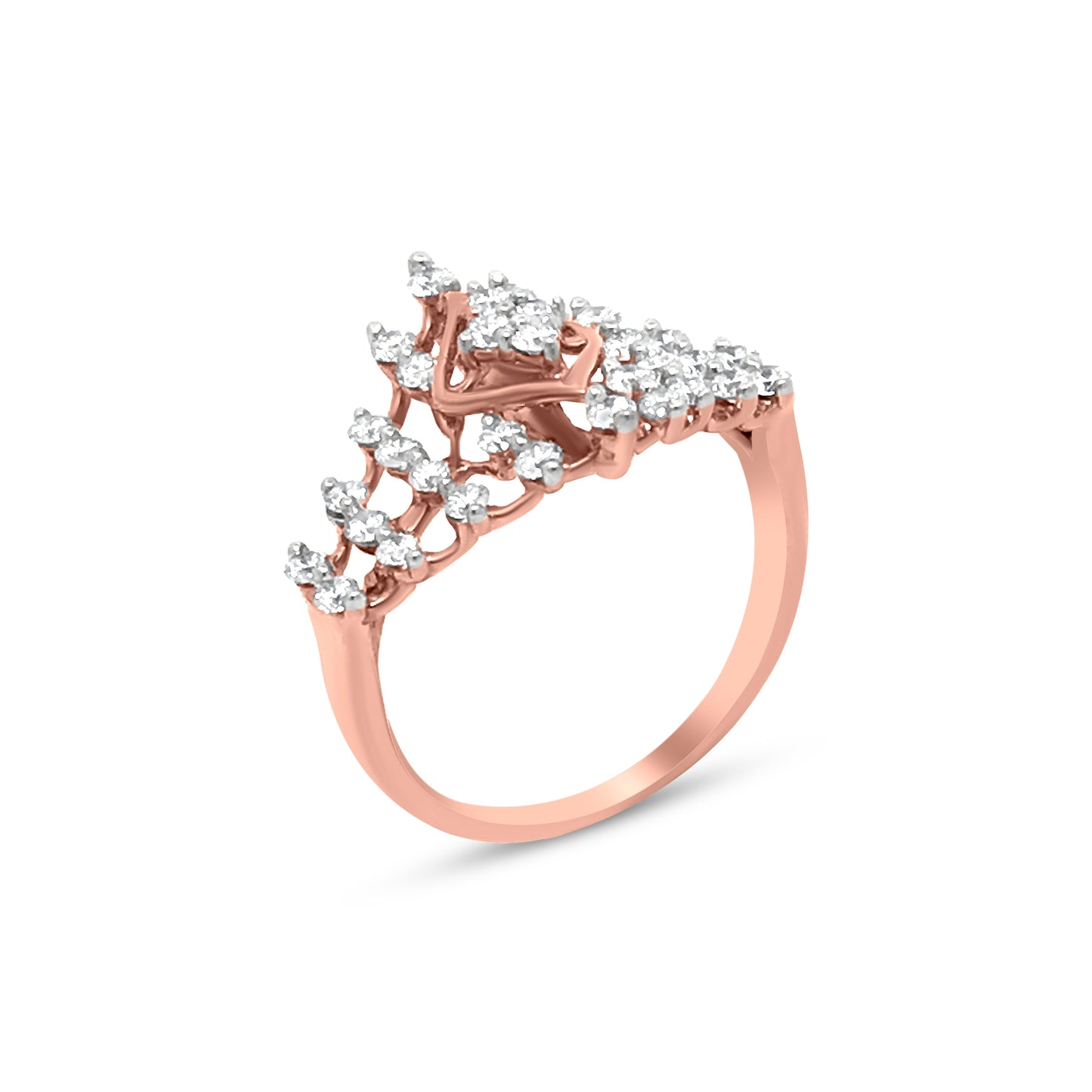 Fit for a Princess: 18k Rose Gold Princess Crown Ring with Unique Diamond For Your Princess