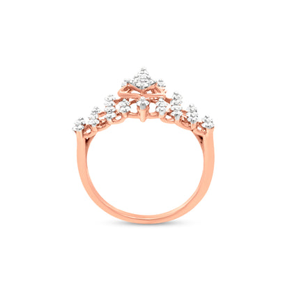 Fit for a Princess: 18k Rose Gold Princess Crown Ring with Unique Diamond For Your Princess
