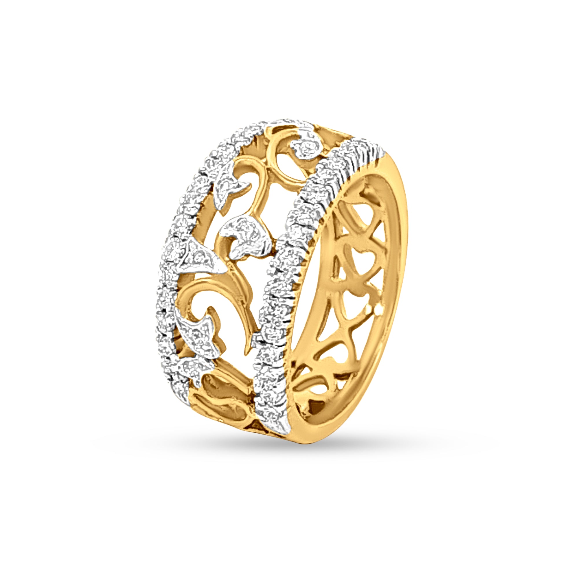 18k Gold Dual Shank Diamond Engagement Ring