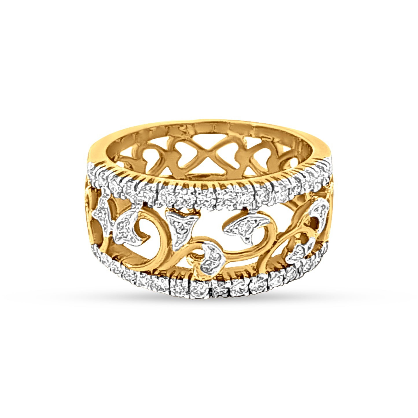 18k Gold Dual Shank Diamond Engagement Ring
