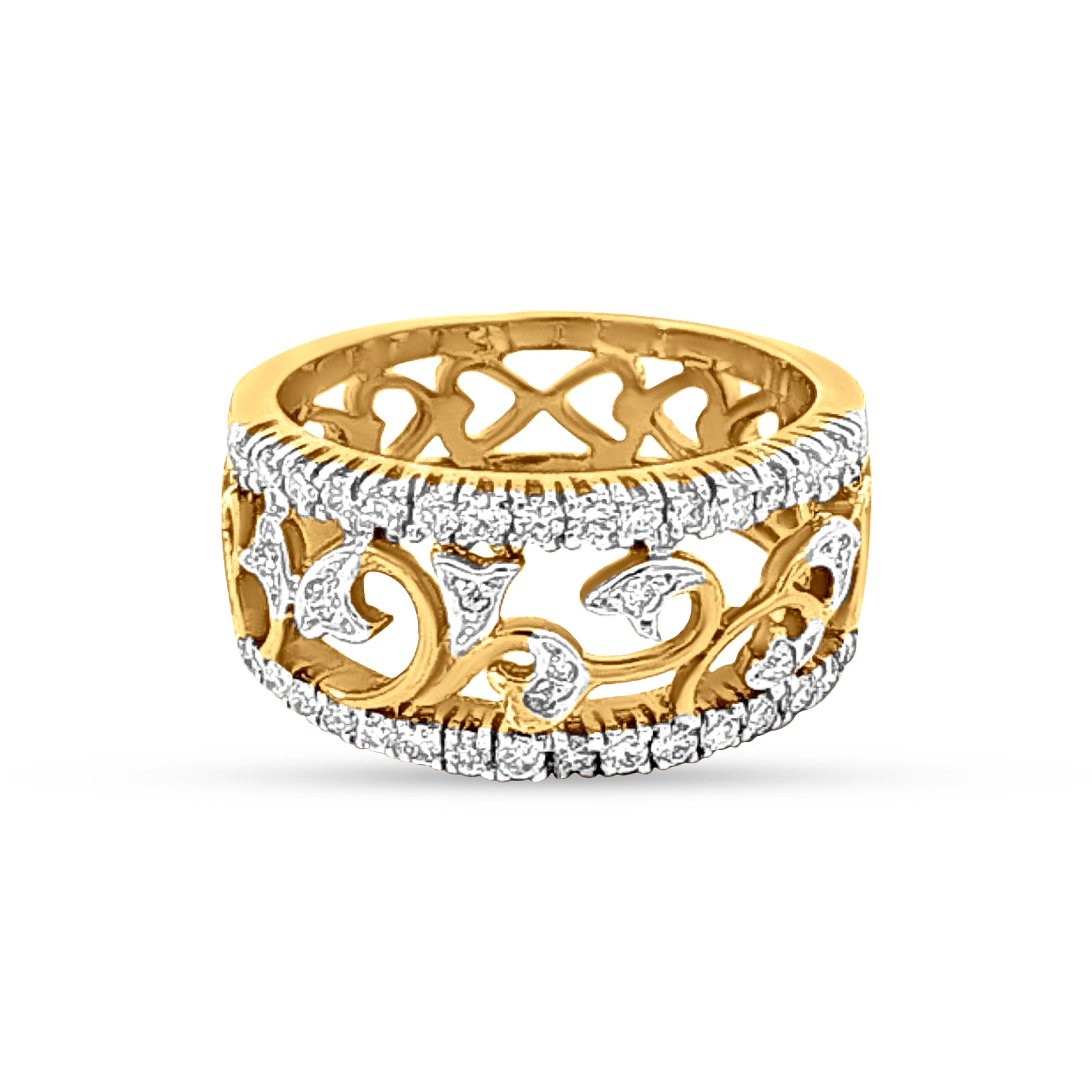 18k Gold Dual Shank Diamond Engagement Ring