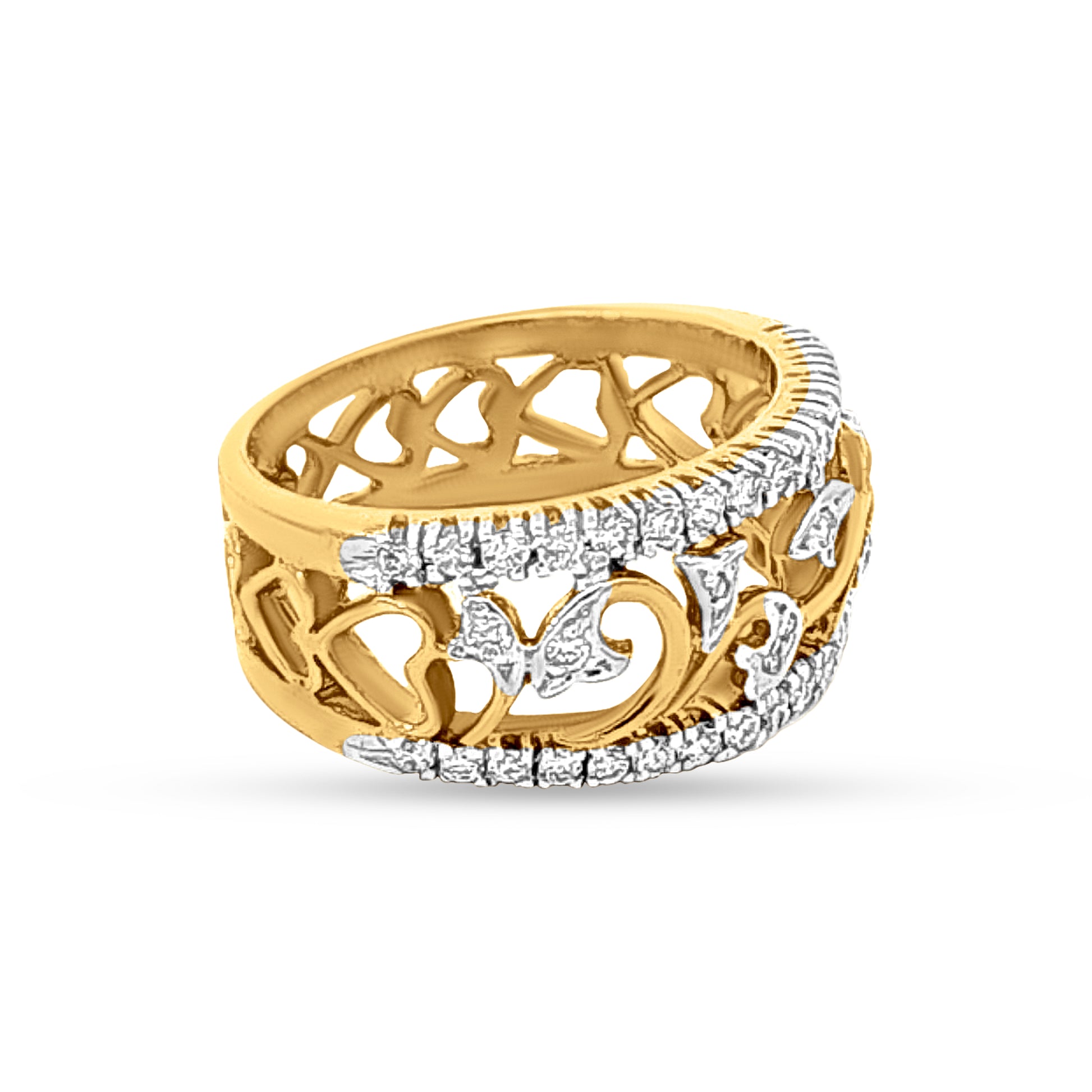 18k Gold Dual Shank Diamond Engagement Ring