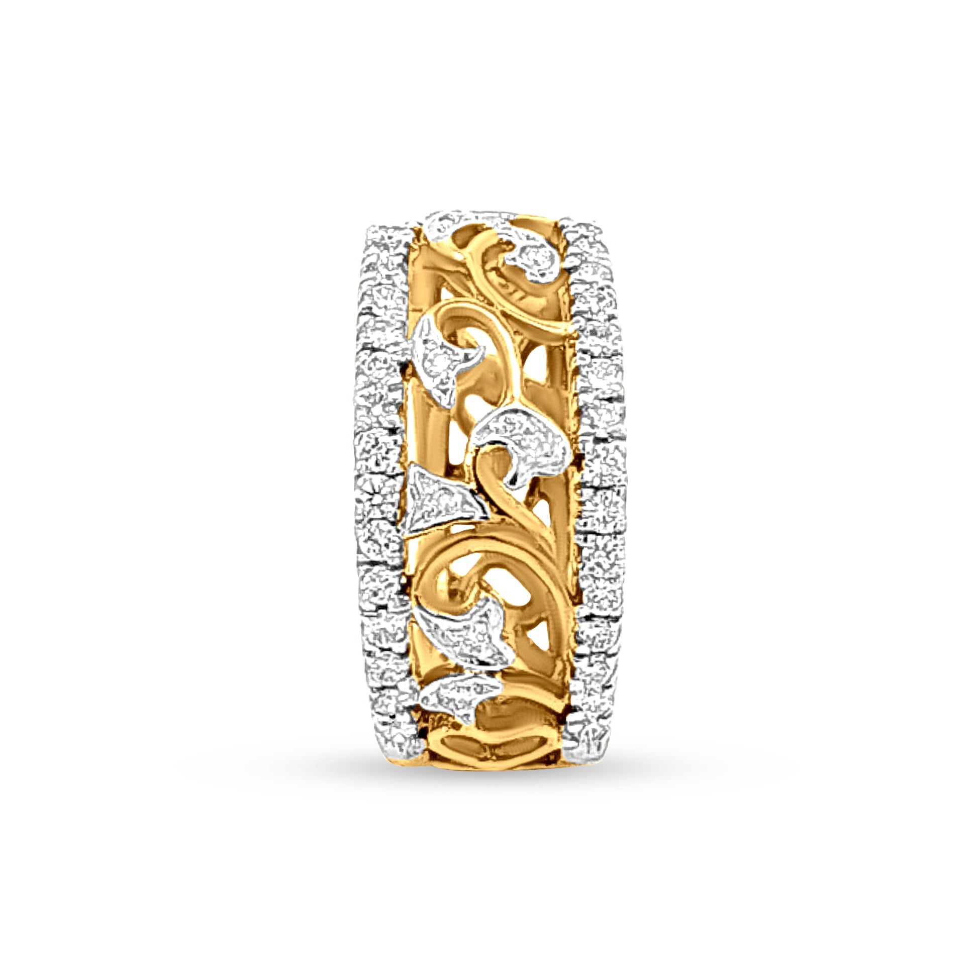 18k Gold Dual Shank Diamond Engagement Ring