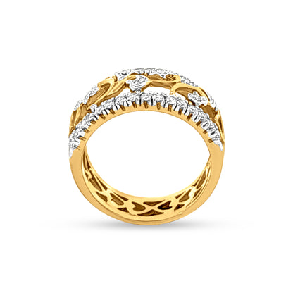 18k Gold Dual Shank Diamond Engagement Ring
