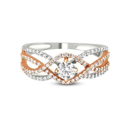 Diamond Ring in 18K White & Rose Gold