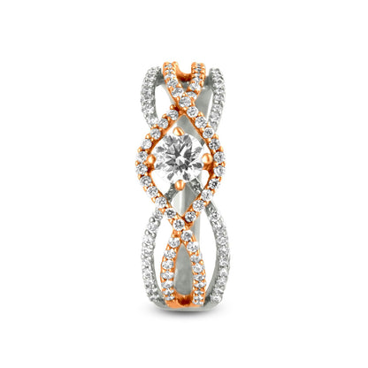 Diamond Ring in 18K White & Rose Gold