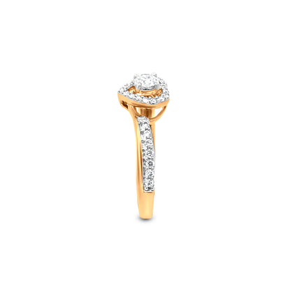 Heart-Shaped Diamond Ring in 18k Yellow Gold for Weddings and Engagements