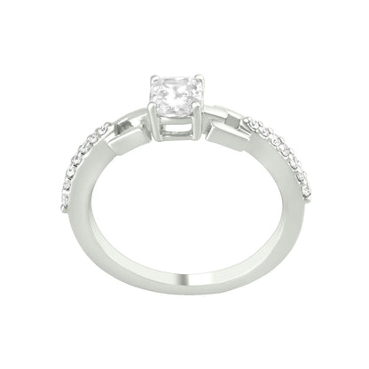 Elen Solitaire Ring In 18K White Gold