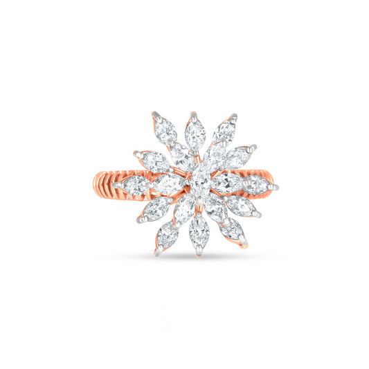 18k Rose Gold Art Deco Floral Ring A Step To Luxury From Our Store To Home