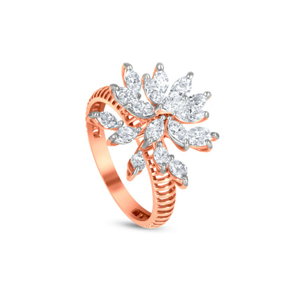 18k Rose Gold Art Deco Floral Ring A Step To Luxury From Our Store To Home