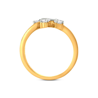 Bypass Diamond Ring In 18K Yellow Gold
