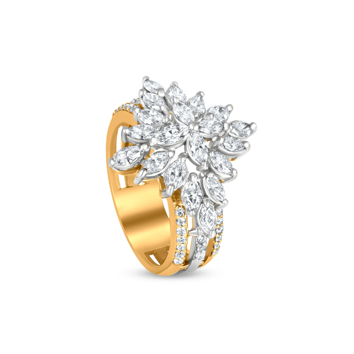 18k Yellow Gold Art Deco Floral Ring A Perfect Wedding Band