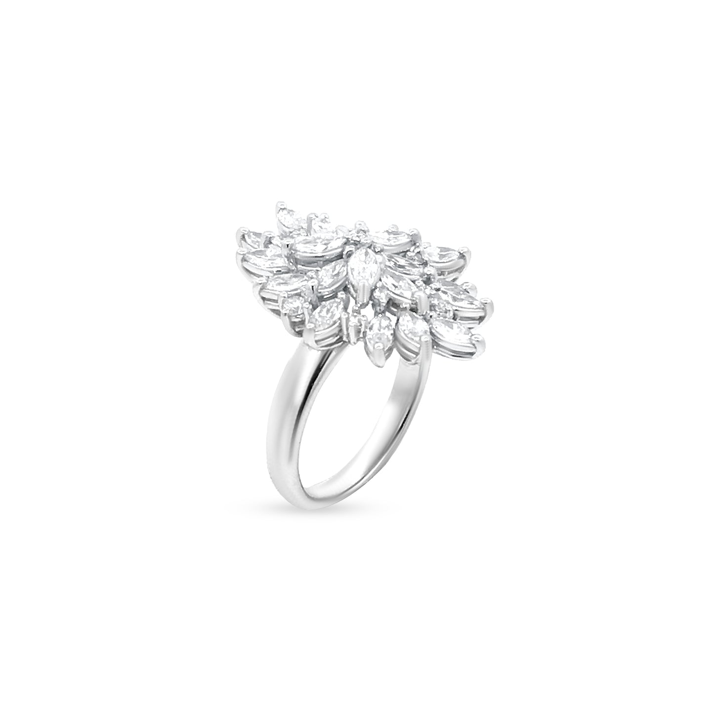 Stunning Marquise Cluster Diamond Ring with 1.81 Carats in 18k White Gold