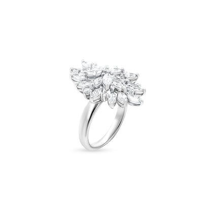 Stunning Marquise Cluster Diamond Ring with 1.81 Carats in 18k White Gold