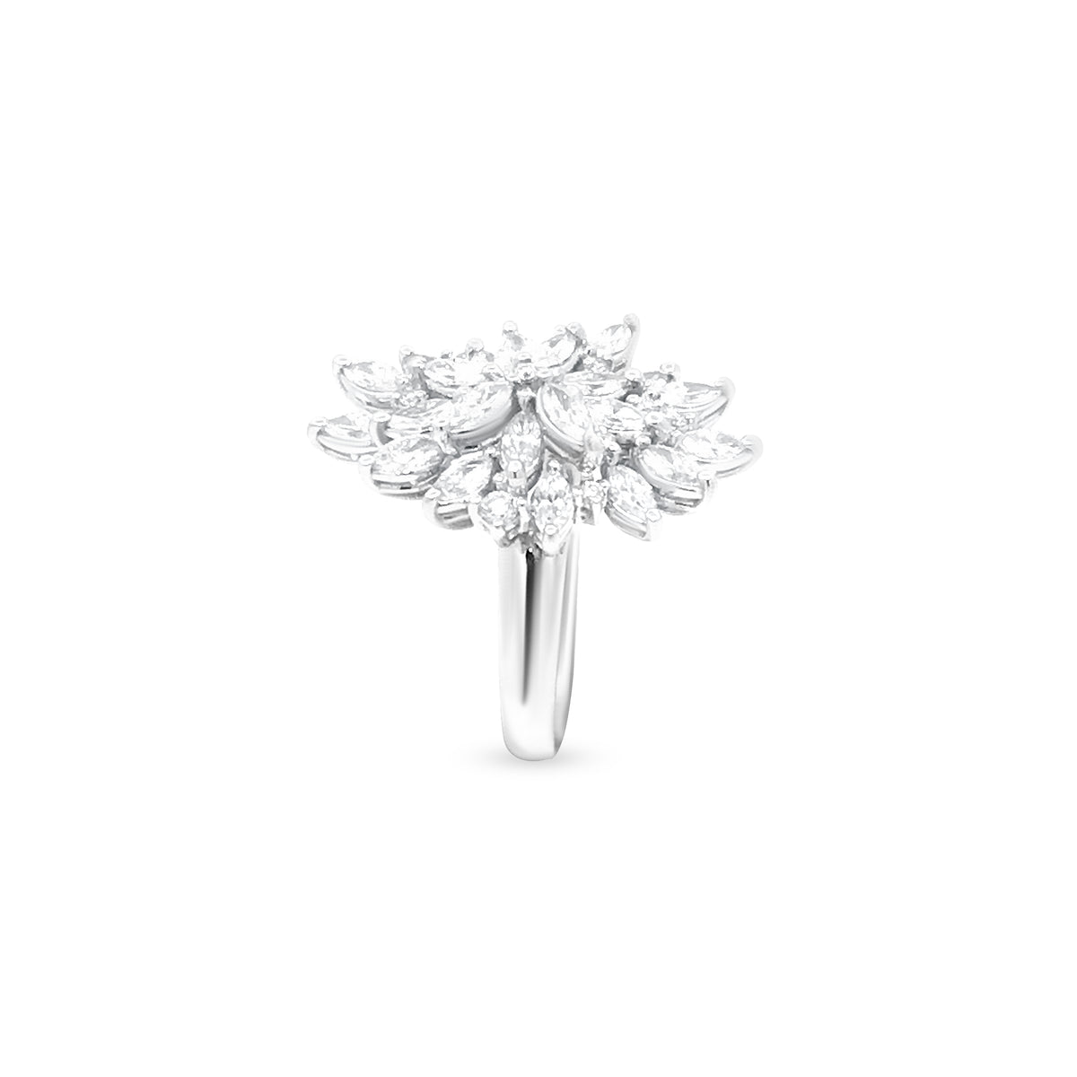 Stunning Marquise Cluster Diamond Ring with 1.81 Carats in 18k White Gold