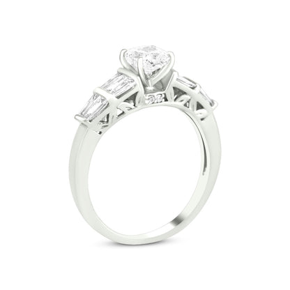 Solitaire Diamond Ring In 18K White Gold