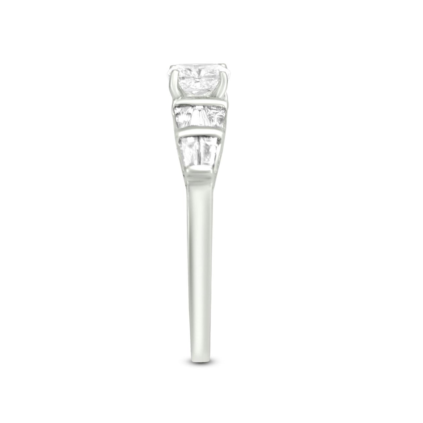 Solitaire Diamond Ring In 18K White Gold