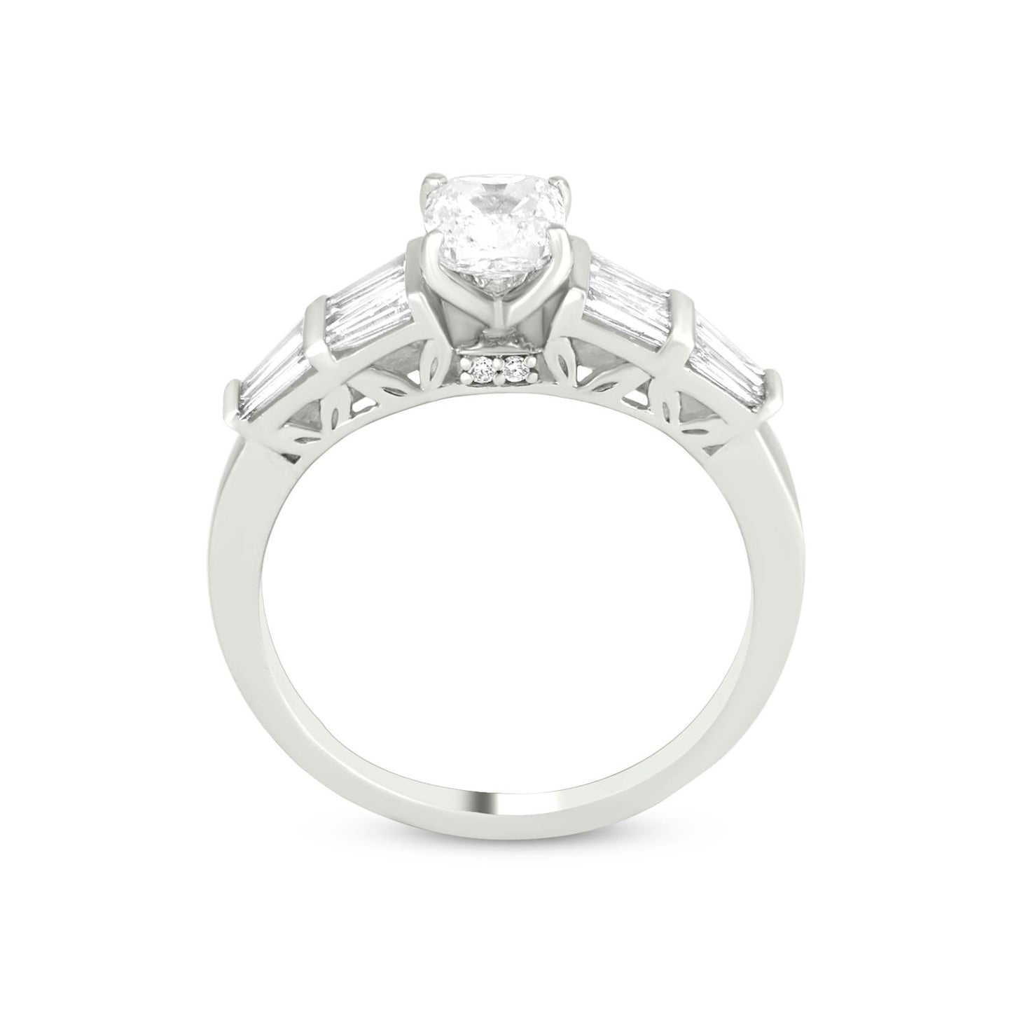 Solitaire Diamond Ring In 18K White Gold
