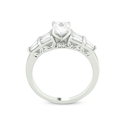 Solitaire Diamond Ring In 18K White Gold