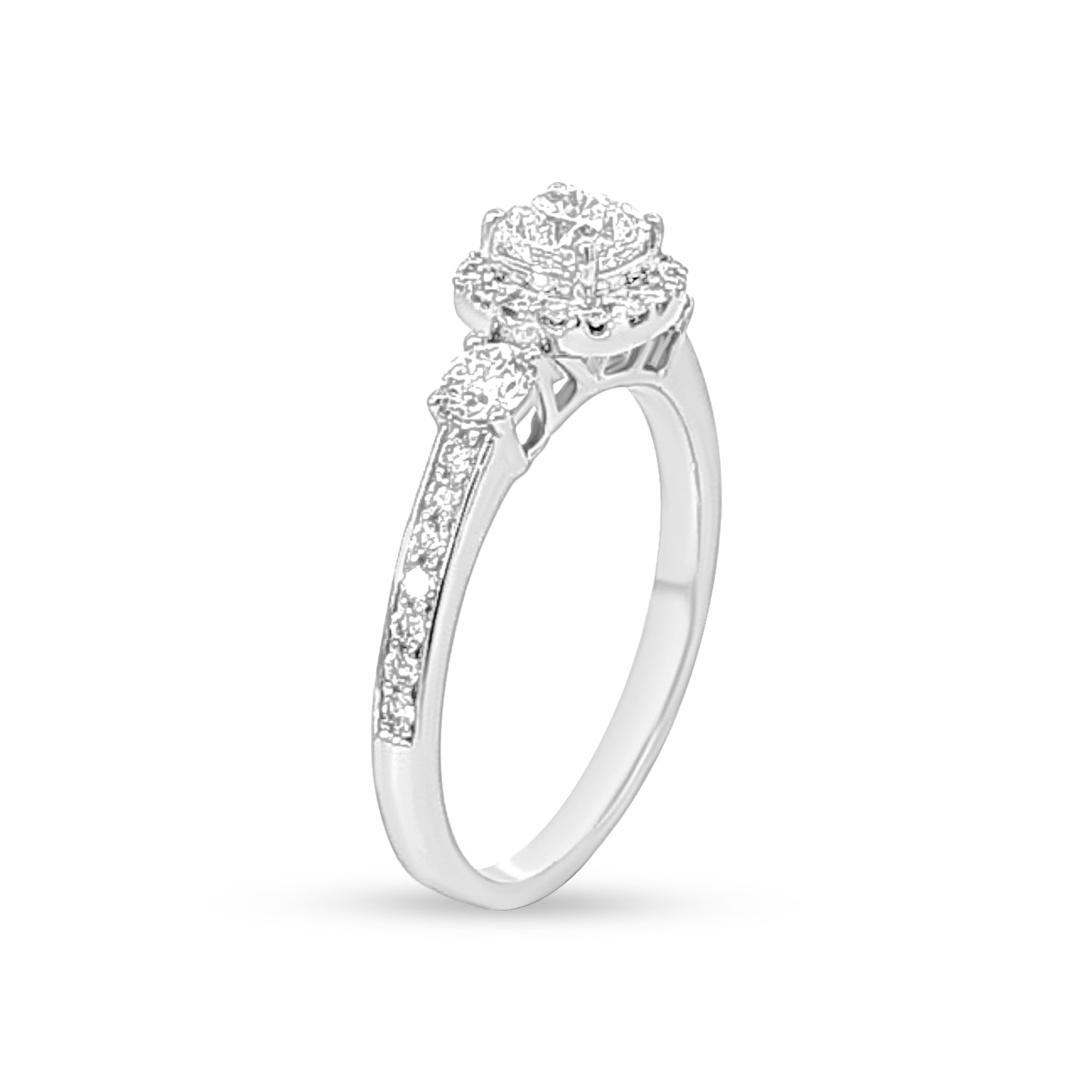 Aabharana Rasm: 18k Pure White Gold Cushion Cut Diamond Ring