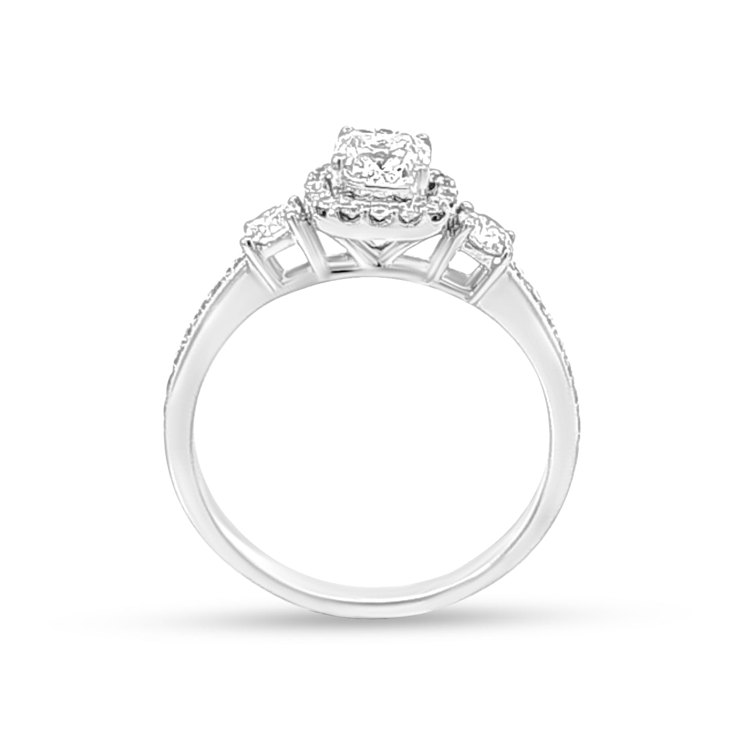 Aabharana Rasm: 18k Pure White Gold Cushion Cut Diamond Ring