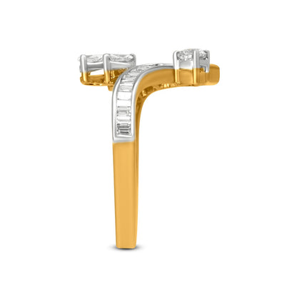 Crown Diamond Ring In 18K Yellow Gold