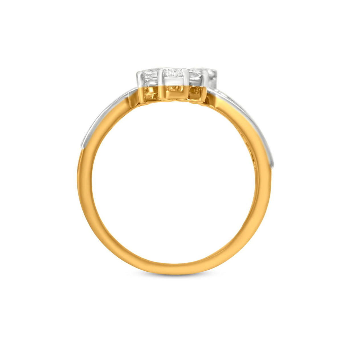 Crown Diamond Ring In 18K Yellow Gold