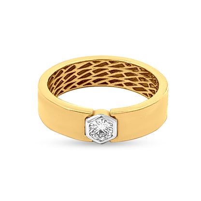 Suvarna Saundarya Simplicity: 18k Yellow Gold Solitaire Band Womens Ring