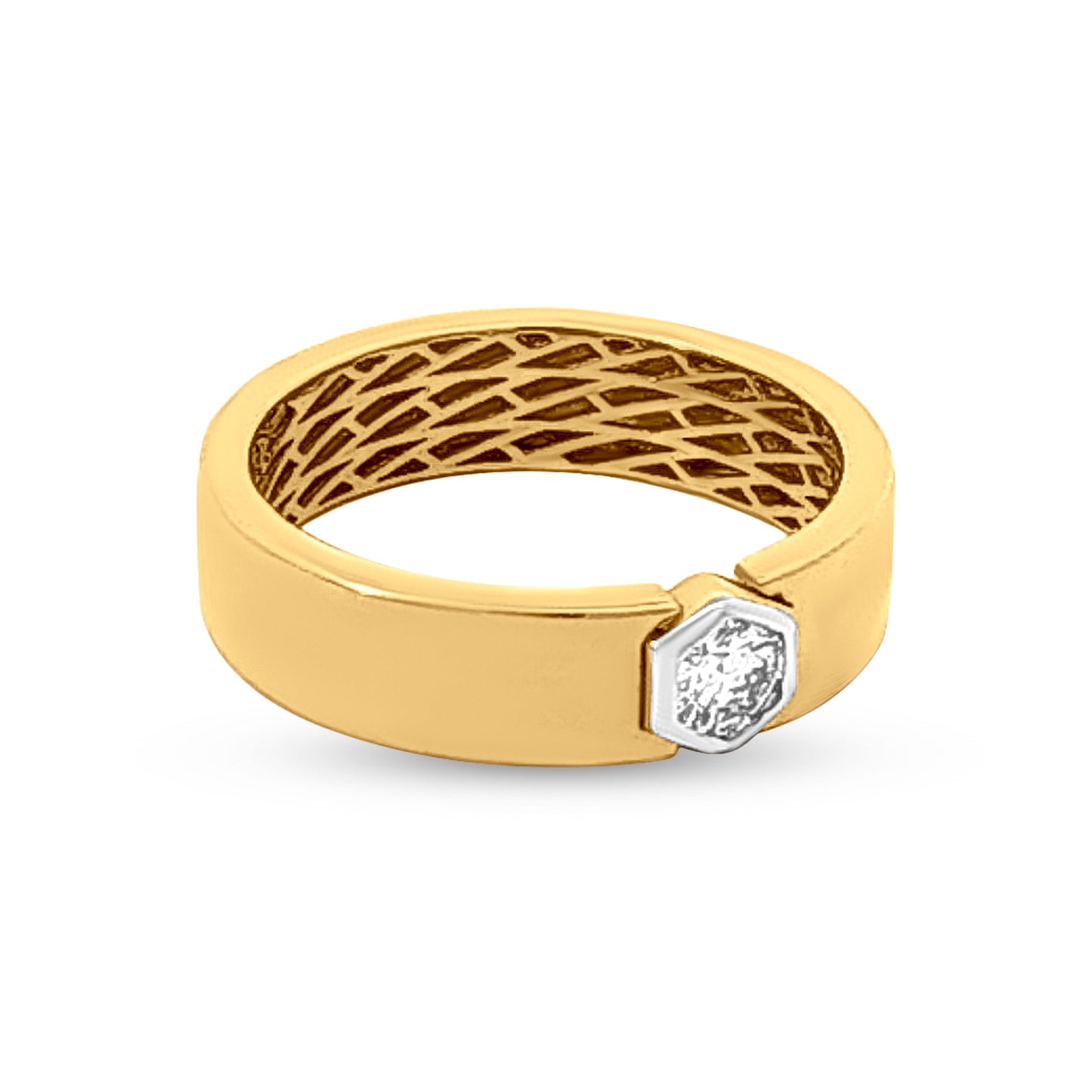 Suvarna Saundarya Simplicity: 18k Yellow Gold Solitaire Band Womens Ring