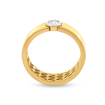 Suvarna Saundarya Simplicity: 18k Yellow Gold Solitaire Band Womens Ring