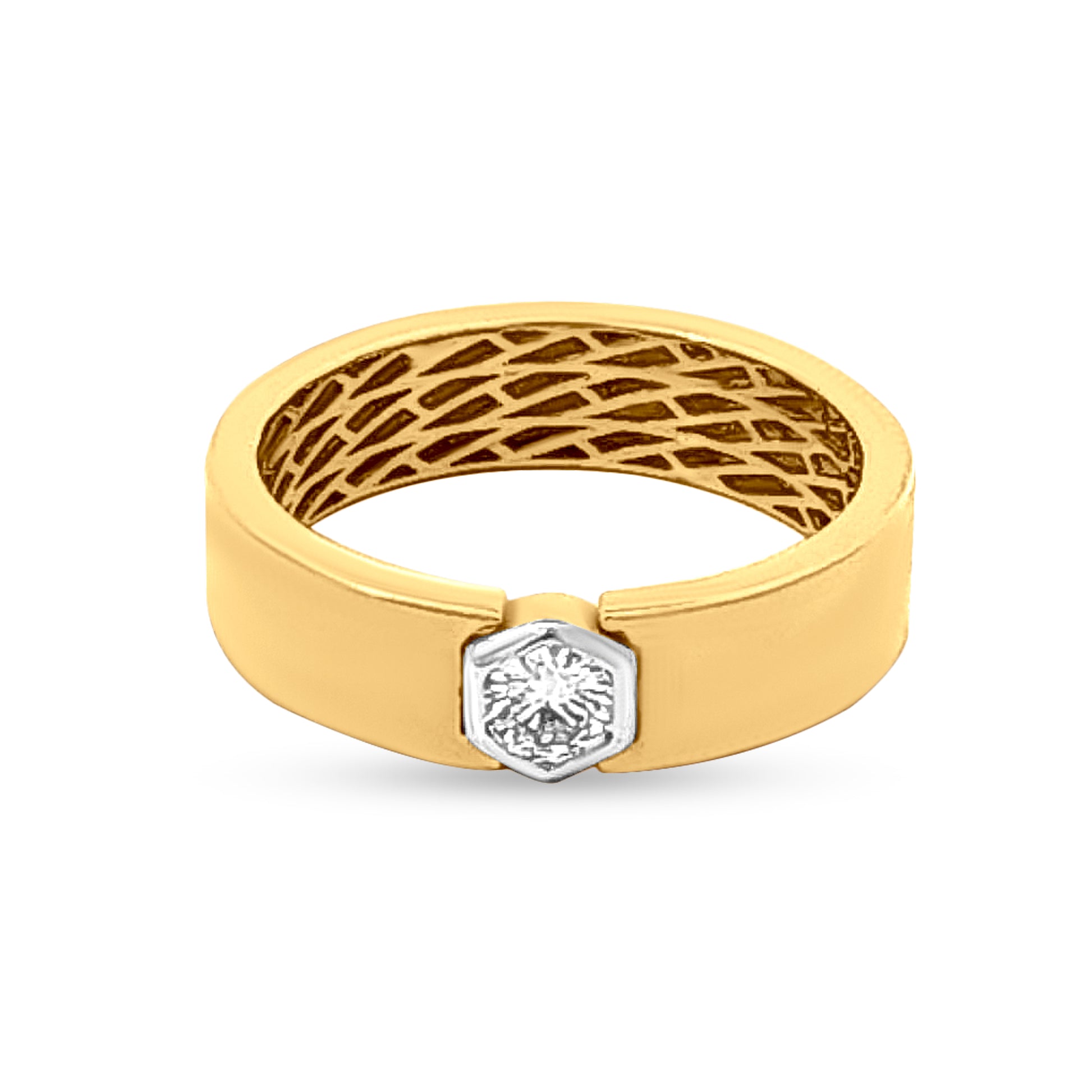 18k Gold Solitaire Band Womens Ring