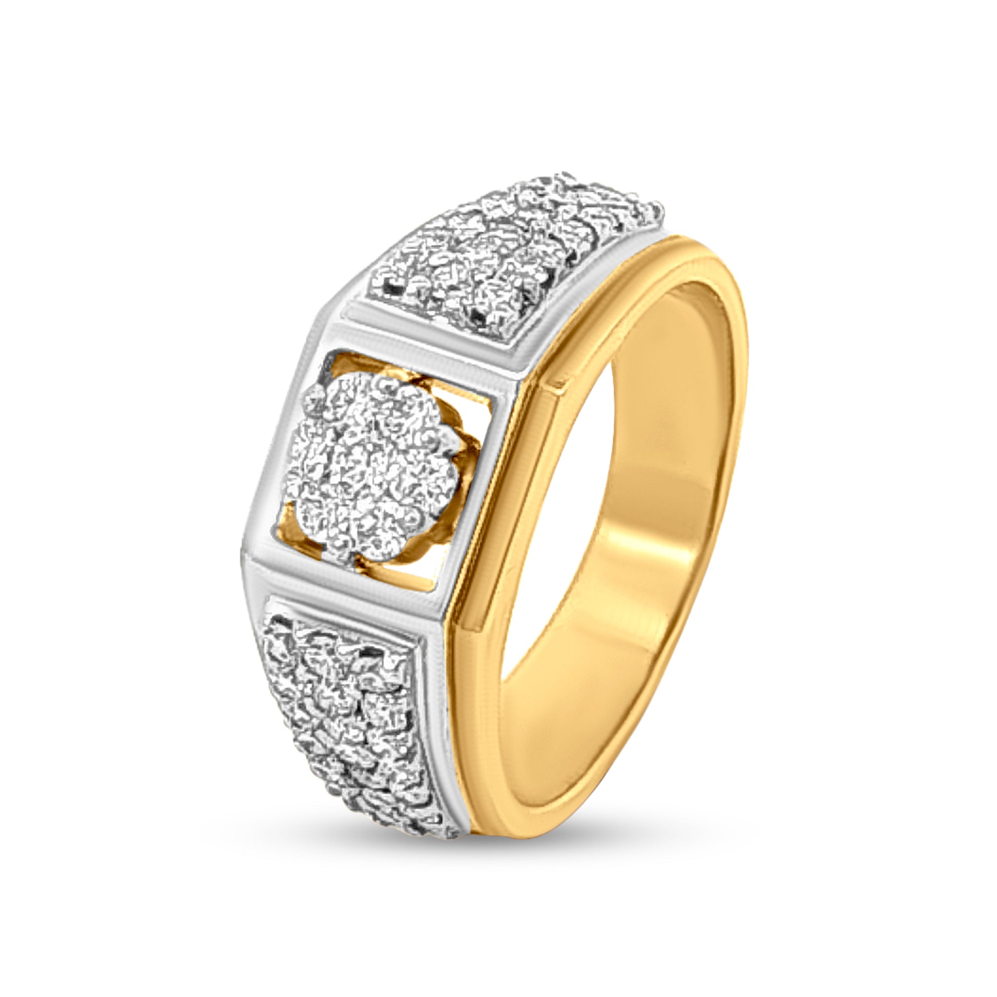 18k Gold Heavy Diamond-Studded Womens Wedding Ring