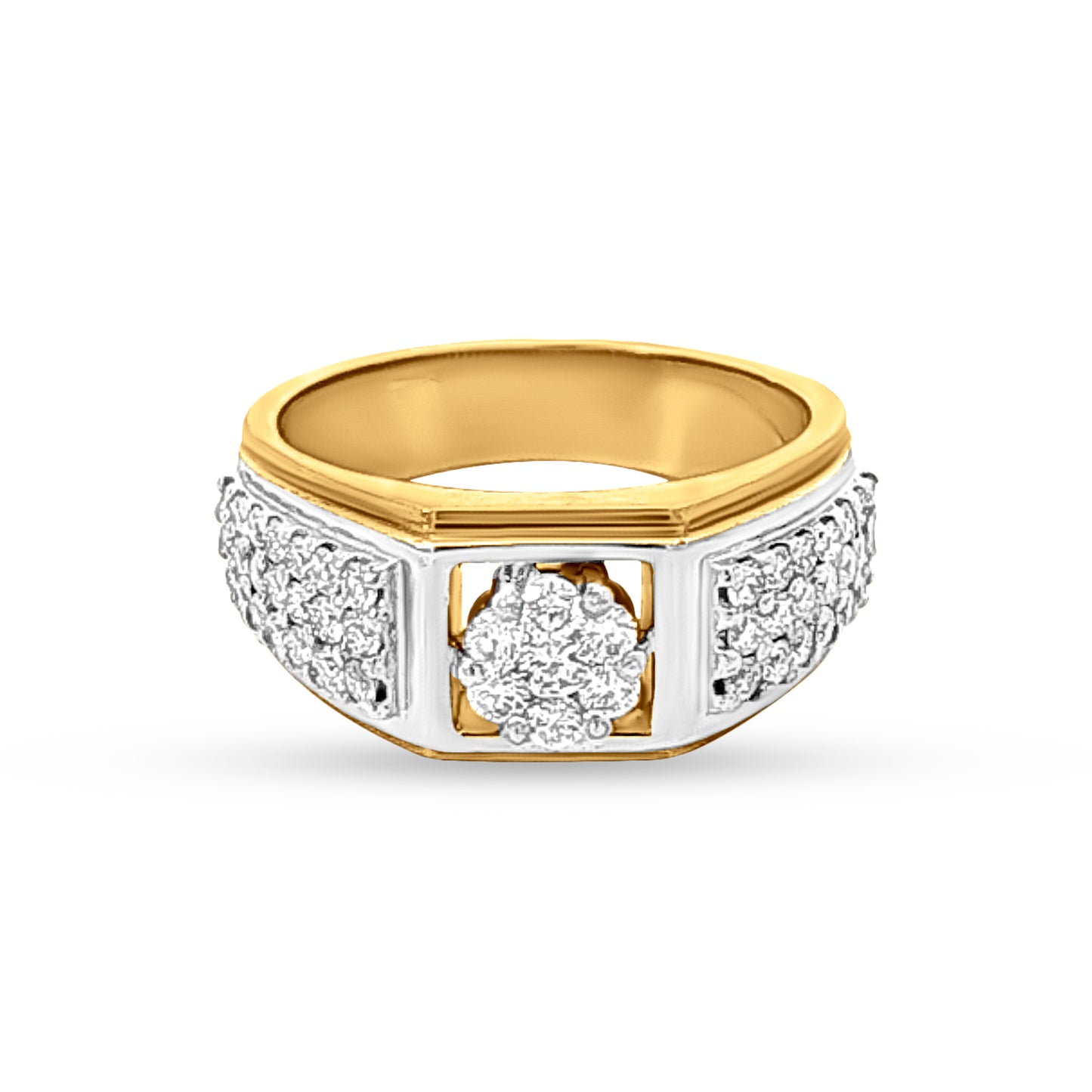 18k Gold Heavy Diamond-Studded Womens Wedding Ring