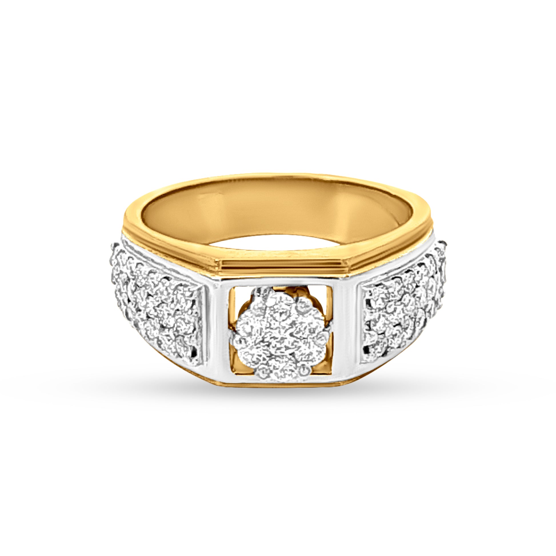 18k Gold Heavy Diamond-Studded Womens Wedding Ring
