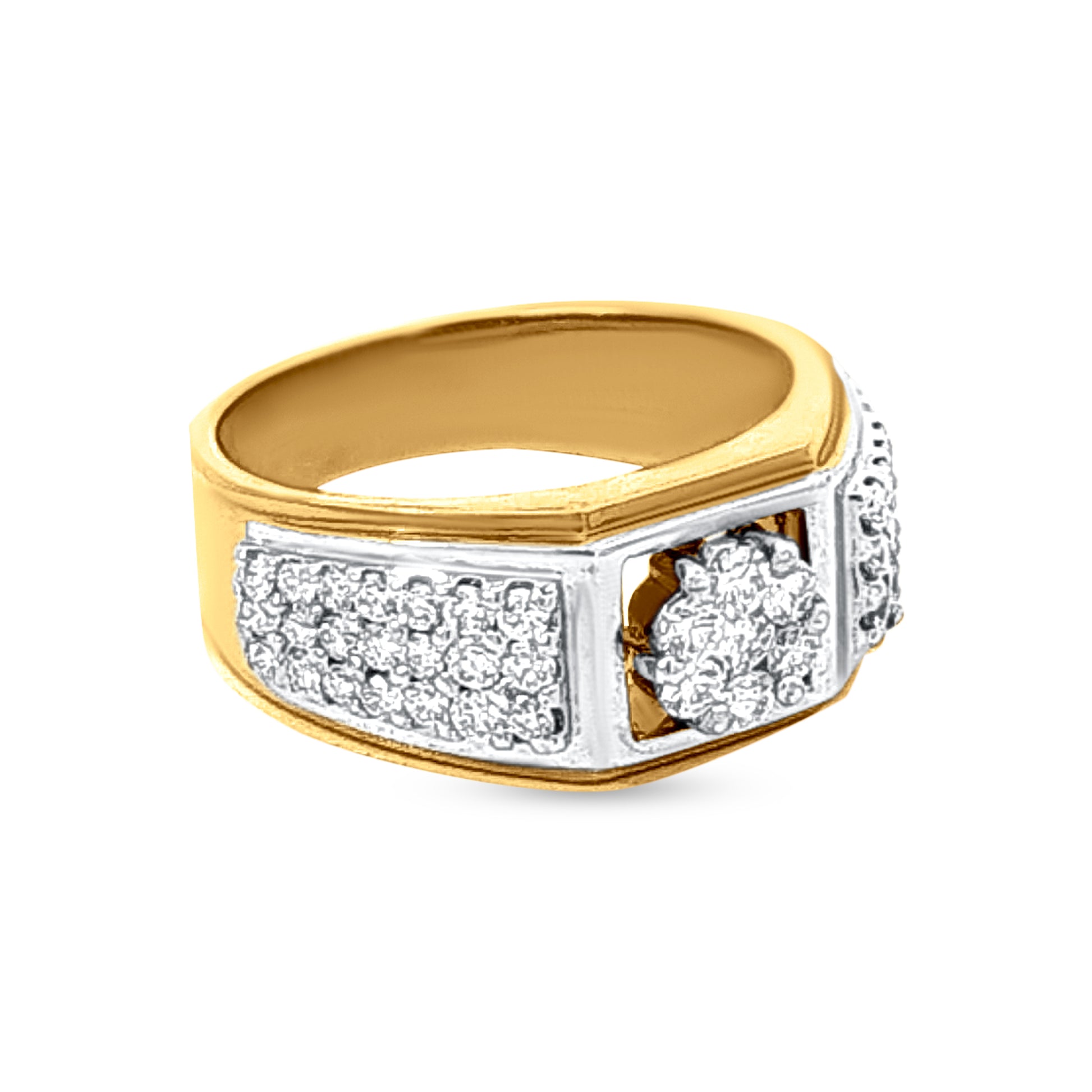 18k Gold Heavy Diamond-Studded Womens Wedding Ring