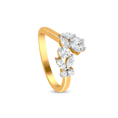18k Yellow Gold Bypass Diamond Engagement Ring: Perfect For Gifting