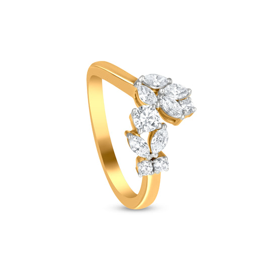 18k Yellow Gold Bypass Diamond Engagement Ring: Perfect For Gifting
