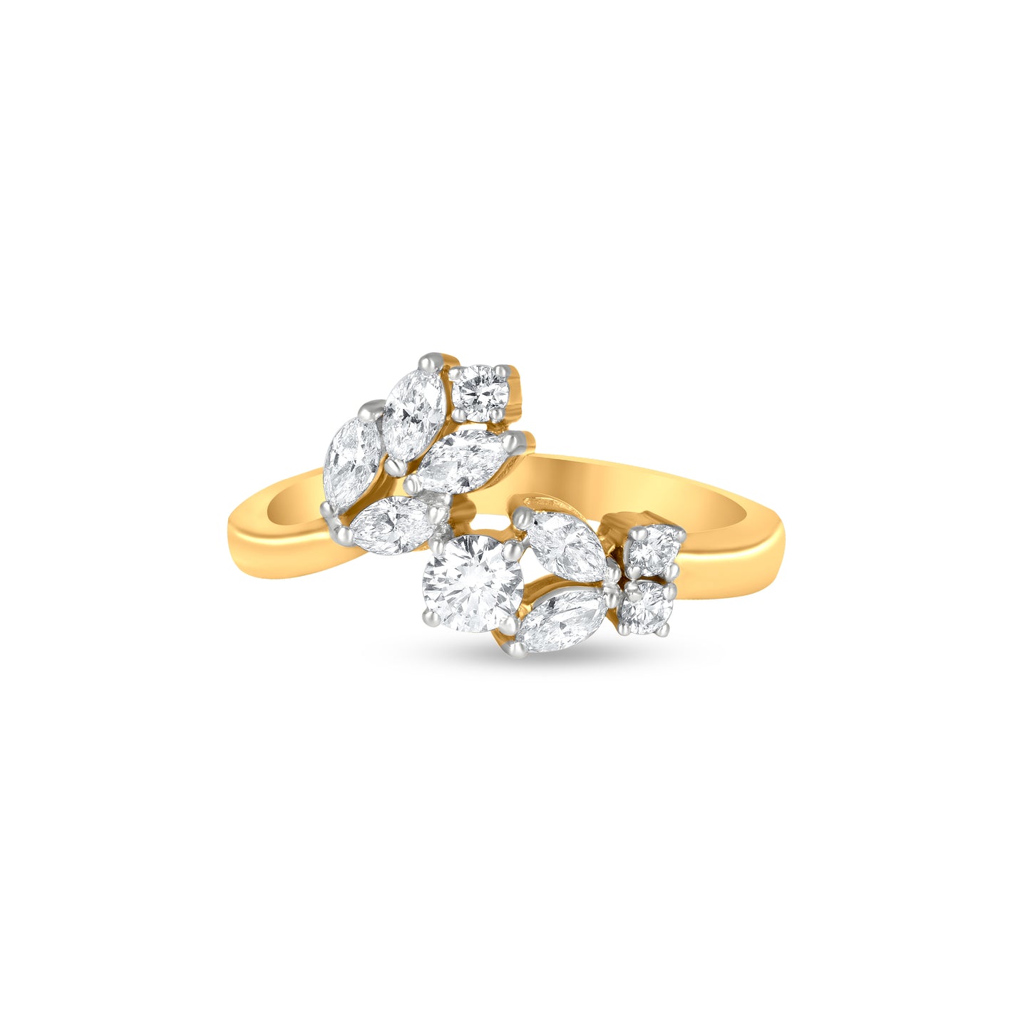 18k Yellow Gold Bypass Diamond Engagement Ring: Perfect For Gifting