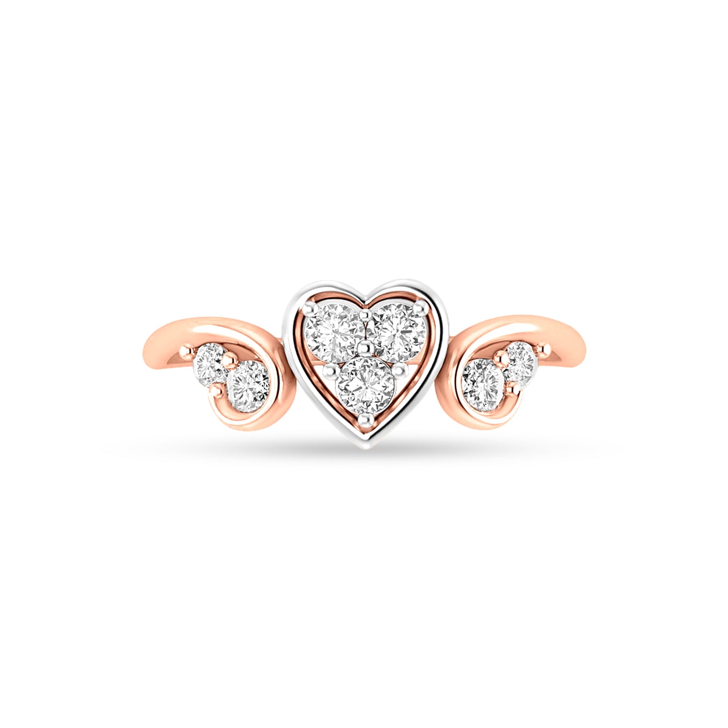 Kumudini Kanya: 18K Rose Gold Heart Design Diamond Engagement Ring
