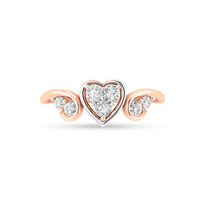 Kumudini Kanya: 18K Rose Gold Heart Design Diamond Engagement Ring