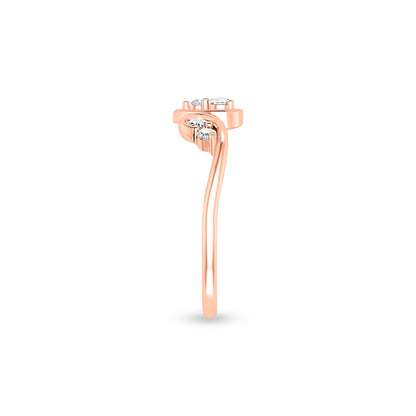Kumudini Kanya: 18K Rose Gold Heart Design Diamond Engagement Ring