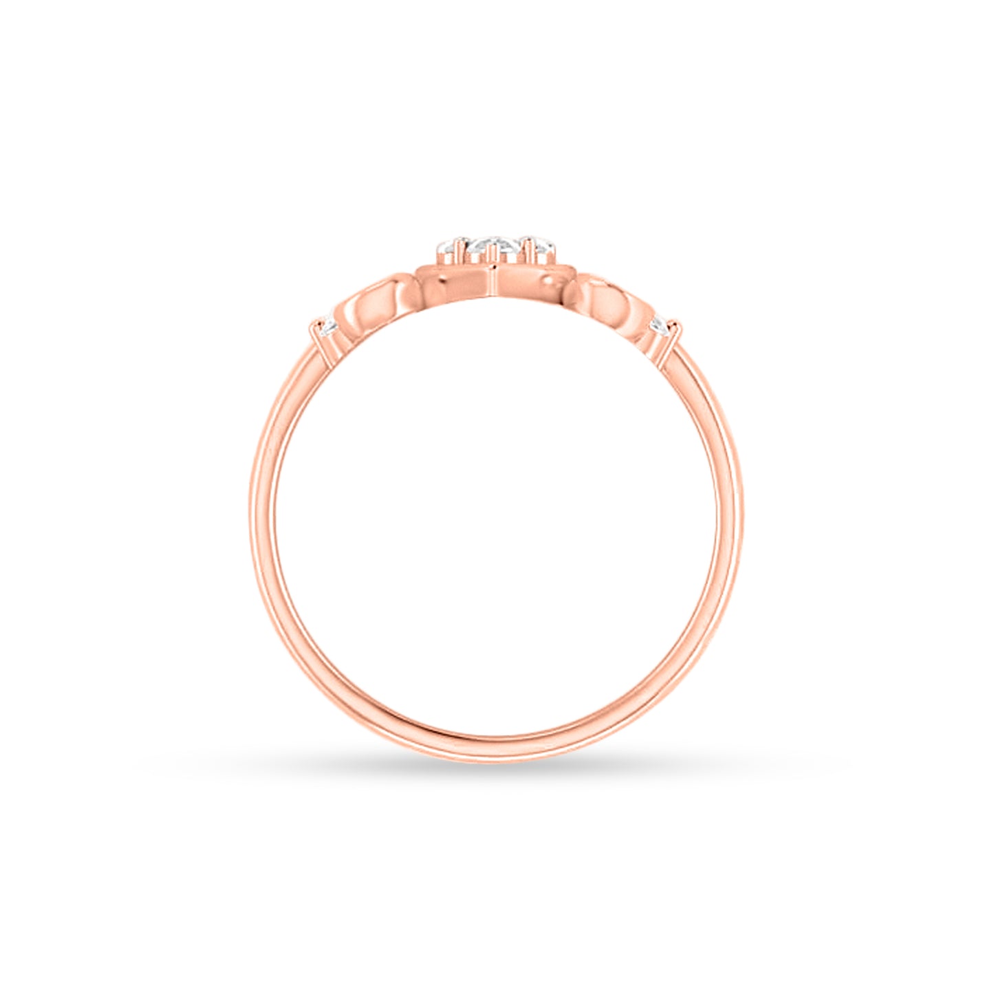 Kumudini Kanya: 18K Rose Gold Heart Design Diamond Engagement Ring