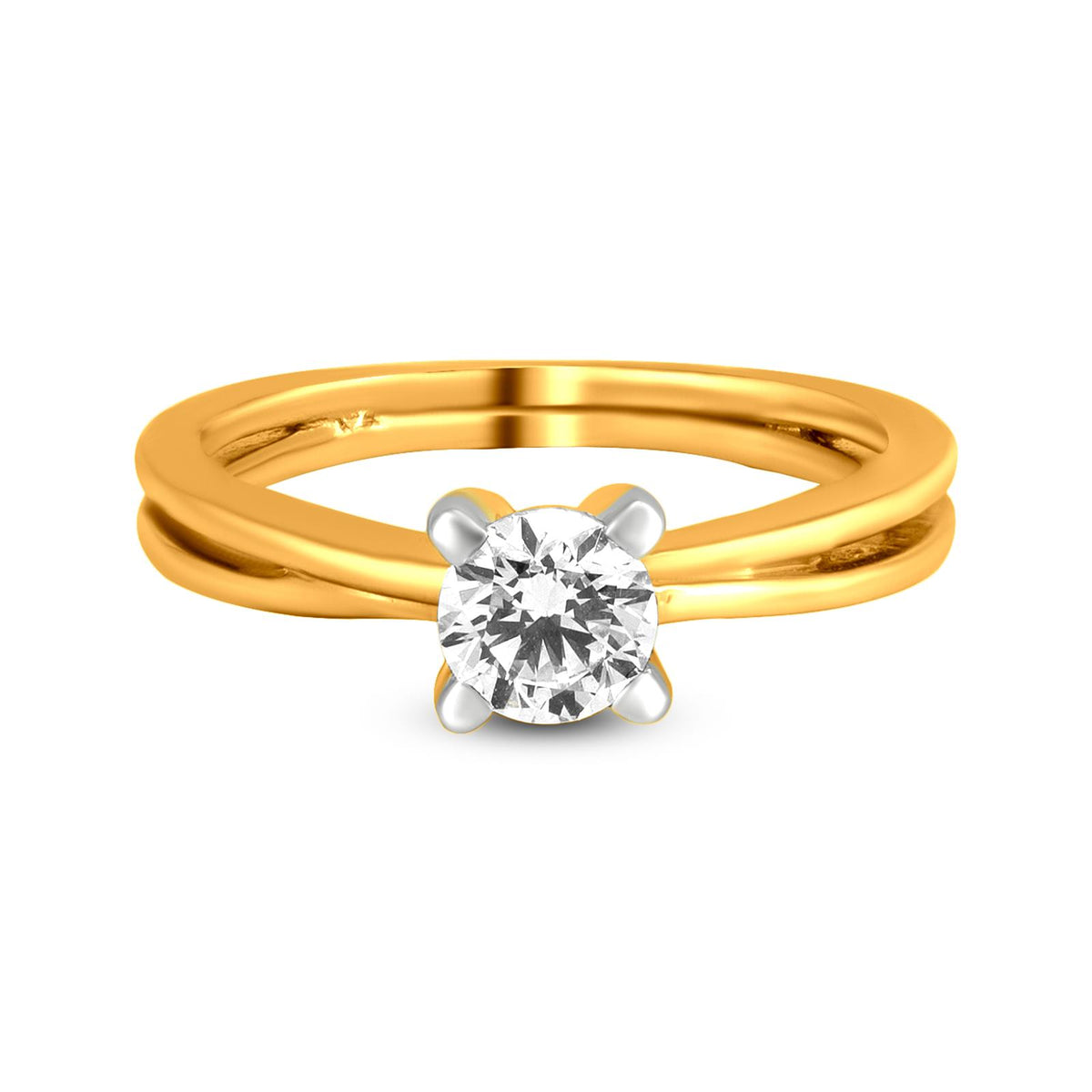 Classic Diamond Ring In 18K Yellow Gold