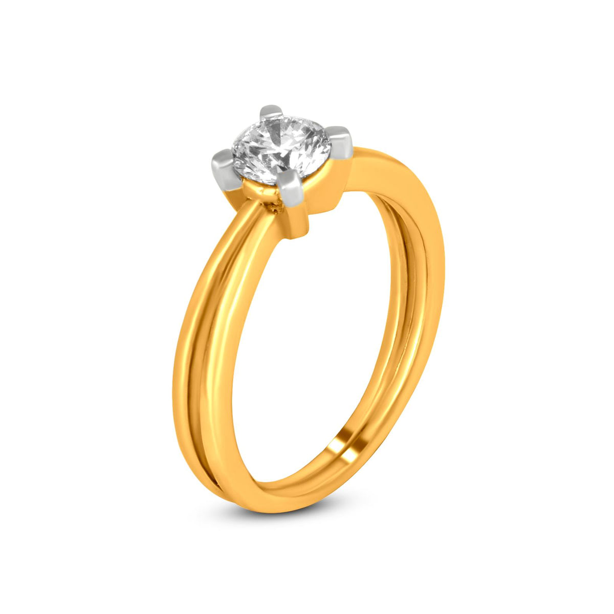 Classic Diamond Ring In 18K Yellow Gold