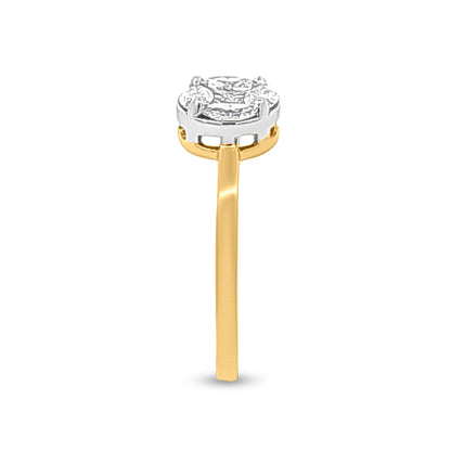Sankalp Saanjh: 18k Yellow Gold Round Engagement Band Ring