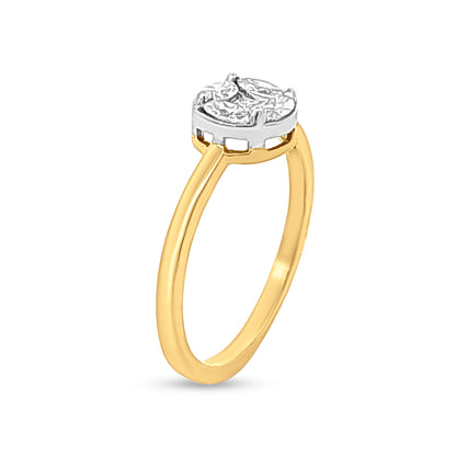 Sankalp Saanjh: 18k Yellow Gold Round Engagement Band Ring