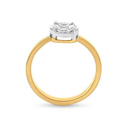 Sankalp Saanjh: 18k Yellow Gold Round Engagement Band Ring