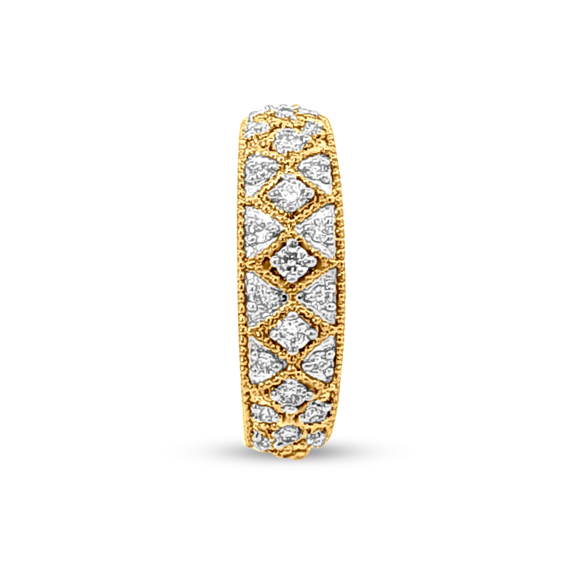 18k Gold Diamond-Studded Womens Band Ring